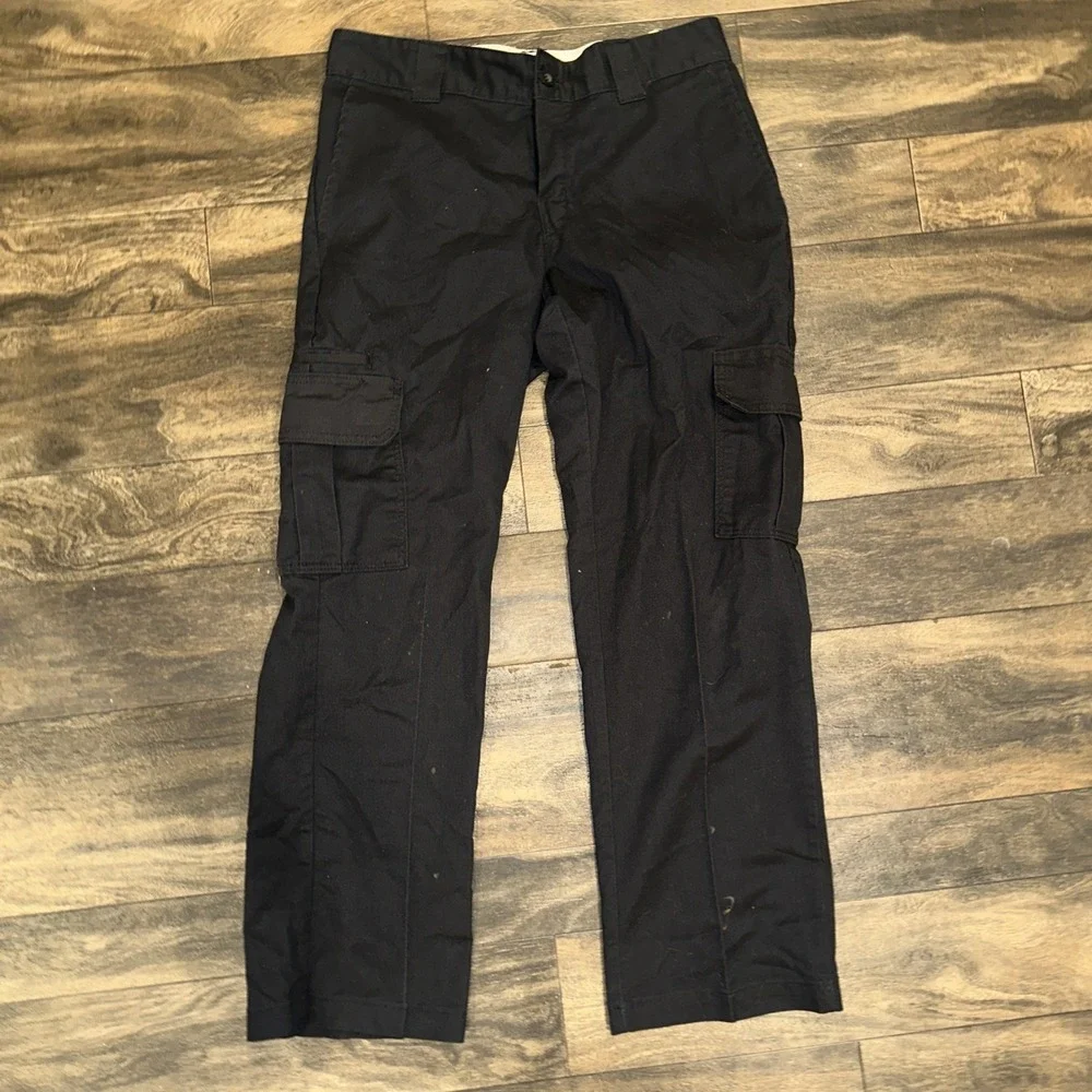 Dickies Work Pants Regular-Fit Cargo Utility Pockets Men's Size 32x30 Black Flex